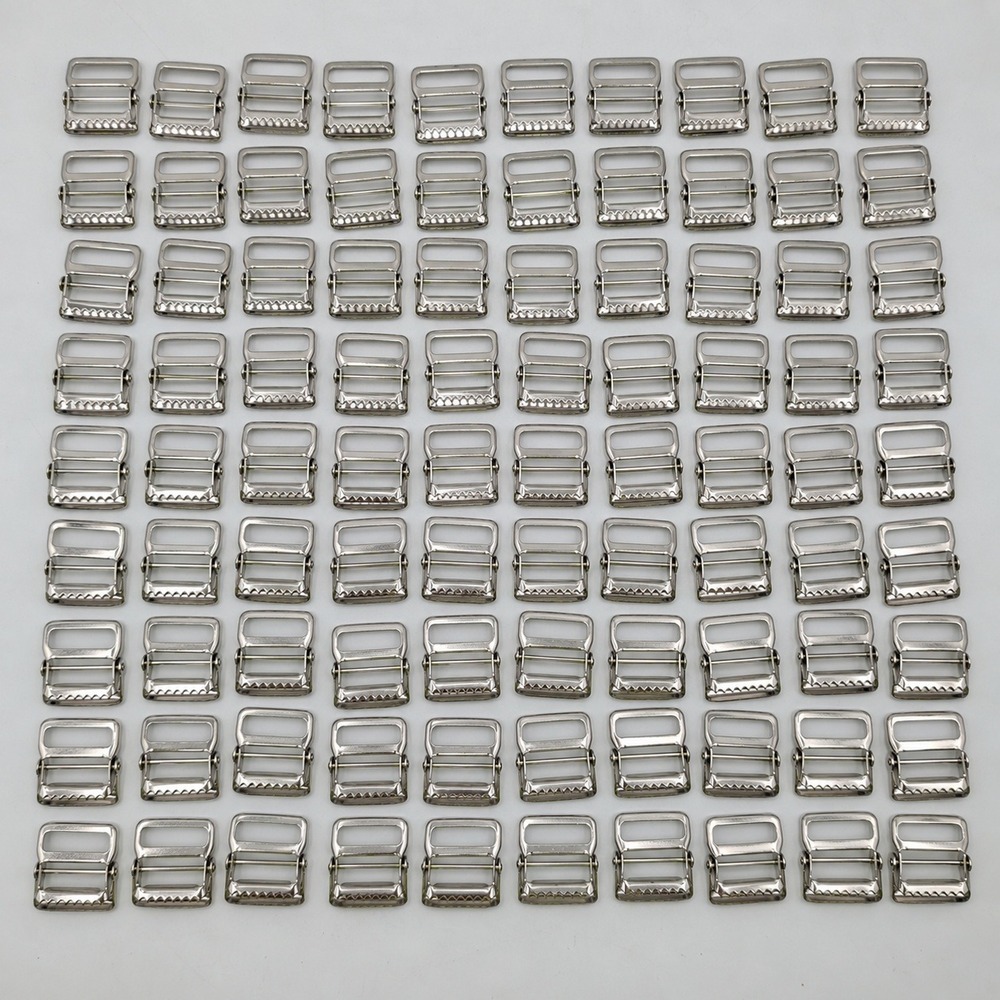 100pc Metal Cam Buckles 1.5 Inch Silver Webbing Straps Tie Down Cargo Fastener
